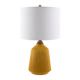 Modern European furniture - Reeded Glazed Ceramic Table Lamp - www.oroa.com