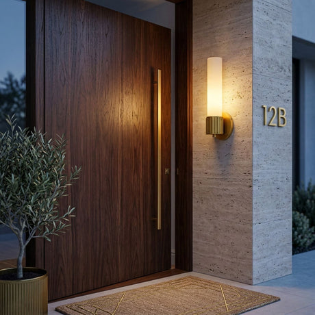 Modern European furniture - Cylindrical White Glass Wall Lamp S - www.oroa.com