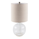 Modern European furniture - Beige Linen Glass Table Lamp - www.oroa.com