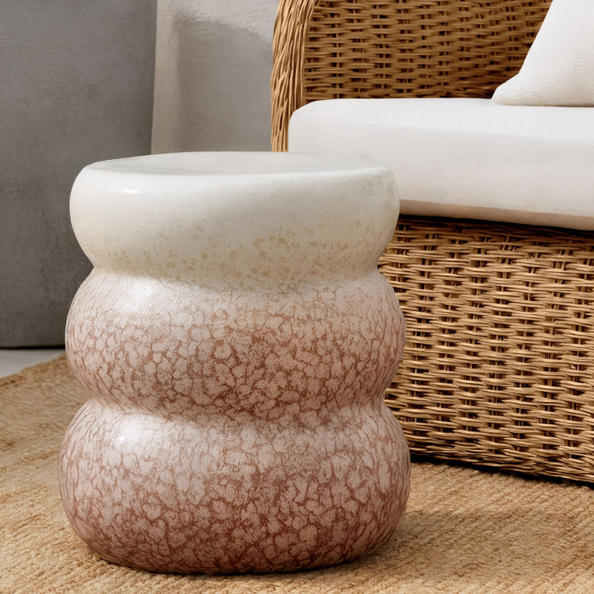 Modern European furniture - Crackle Glazed Ceramic Garden Stool - www.oroa.com
