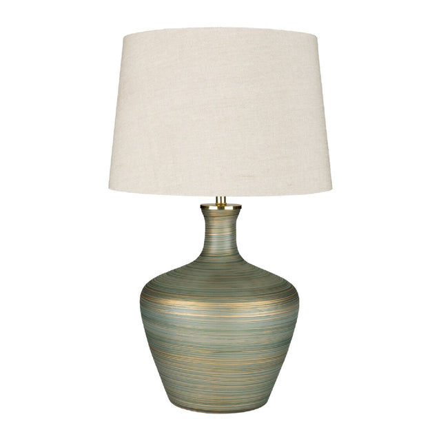 Modern European furniture - Antique Green Glass Table Lamp - www.oroa.com