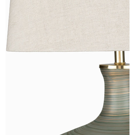 Modern European furniture - Antique Green Glass Table Lamp - www.oroa.com