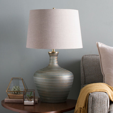 Modern European furniture - Antique Green Glass Table Lamp - www.oroa.com