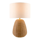 Modern European furniture - Hand-painted Rattan Linen Table Lamp - www.oroa.com