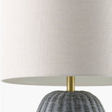 Modern European furniture - Hand-painted Rattan Linen Table Lamp - www.oroa.com