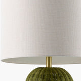 Modern European furniture - Hand-painted Rattan Linen Table Lamp - www.oroa.com
