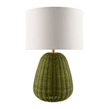 Modern European furniture - Hand-painted Rattan Linen Table Lamp - www.oroa.com