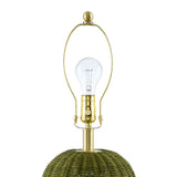 Modern European furniture - Hand-painted Rattan Linen Table Lamp - www.oroa.com