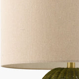 Modern European furniture - Hand-painted Rattan Linen Table Lamp - www.oroa.com