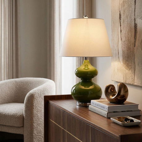 Modern European furniture - Green Glass Accent Table Lamp - www.oroa.com
