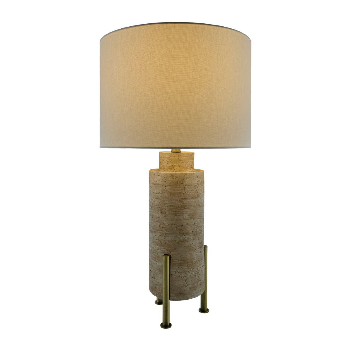 Modern European furniture - Beige Cement Linen Table Lamp - www.oroa.com