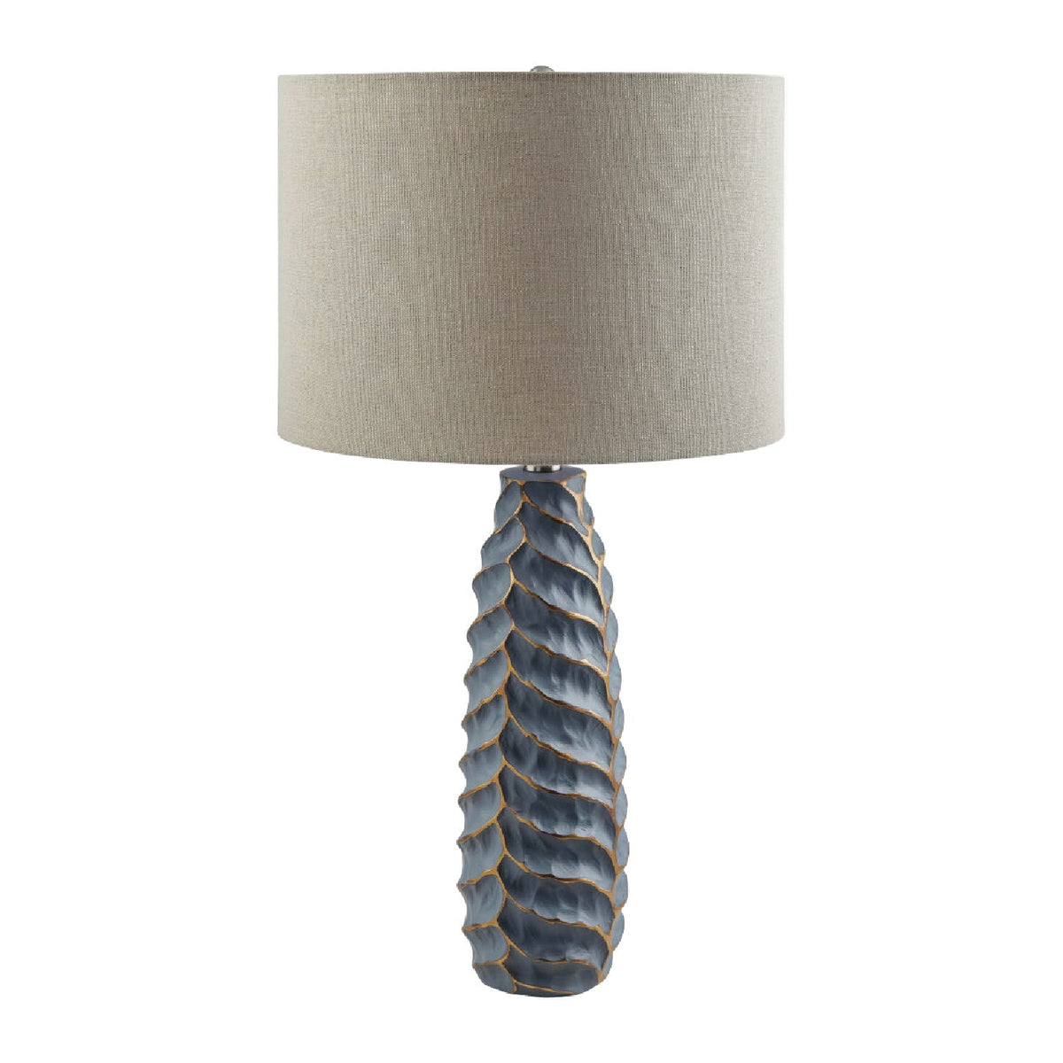 Modern European furniture - Gold Leaf Sculpted Table Lamp - www.oroa.com