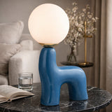 Modern European furniture - White Glass Sculptural Table Lamp - www.oroa.com