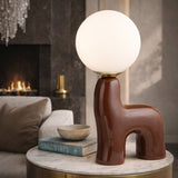 Modern European furniture - White Glass Sculptural Table Lamp - www.oroa.com