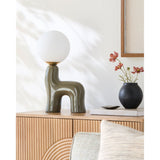 Modern European furniture - White Glass Sculptural Table Lamp - www.oroa.com