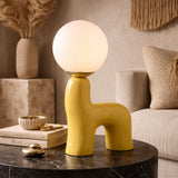 Modern European furniture - White Glass Sculptural Table Lamp - www.oroa.com