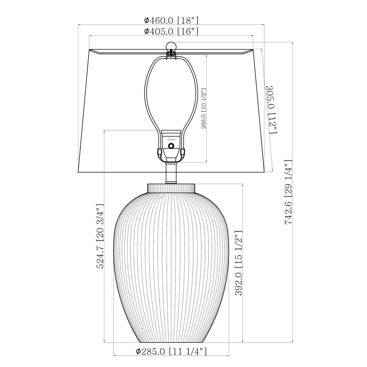 Modern European furniture - Striped Ceramic Accent Table Lamp - www.oroa.com
