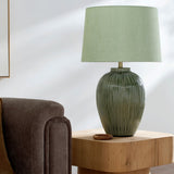 Modern European furniture - Striped Ceramic Accent Table Lamp - www.oroa.com
