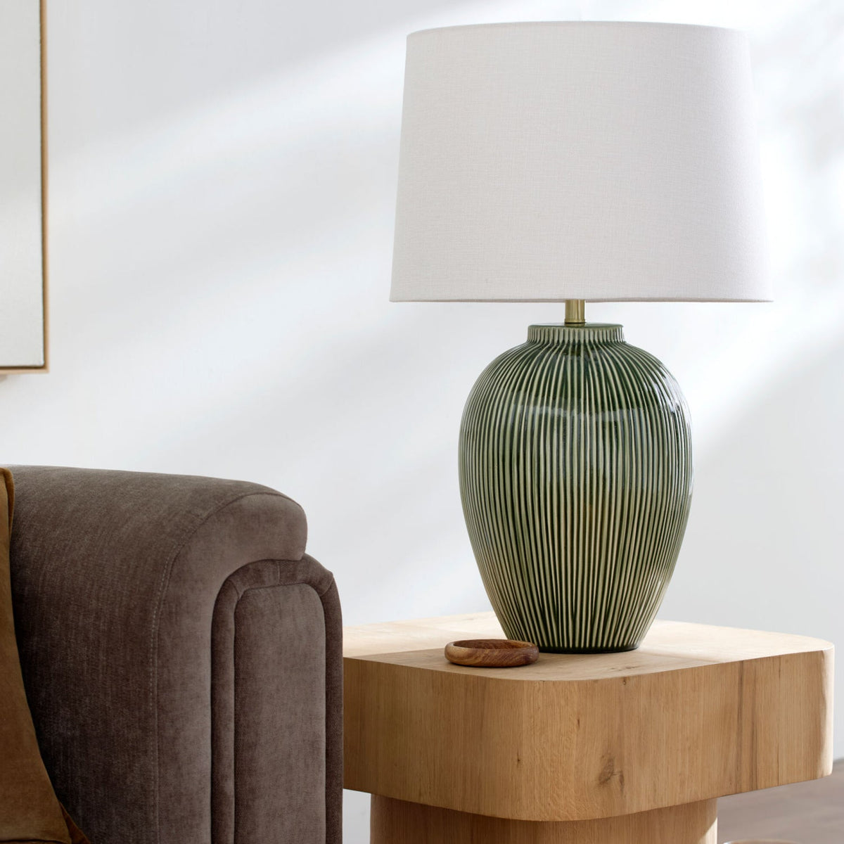 Modern European furniture - Striped Ceramic Accent Table Lamp - www.oroa.com