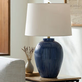 Modern European furniture - Striped Ceramic Accent Table Lamp - www.oroa.com