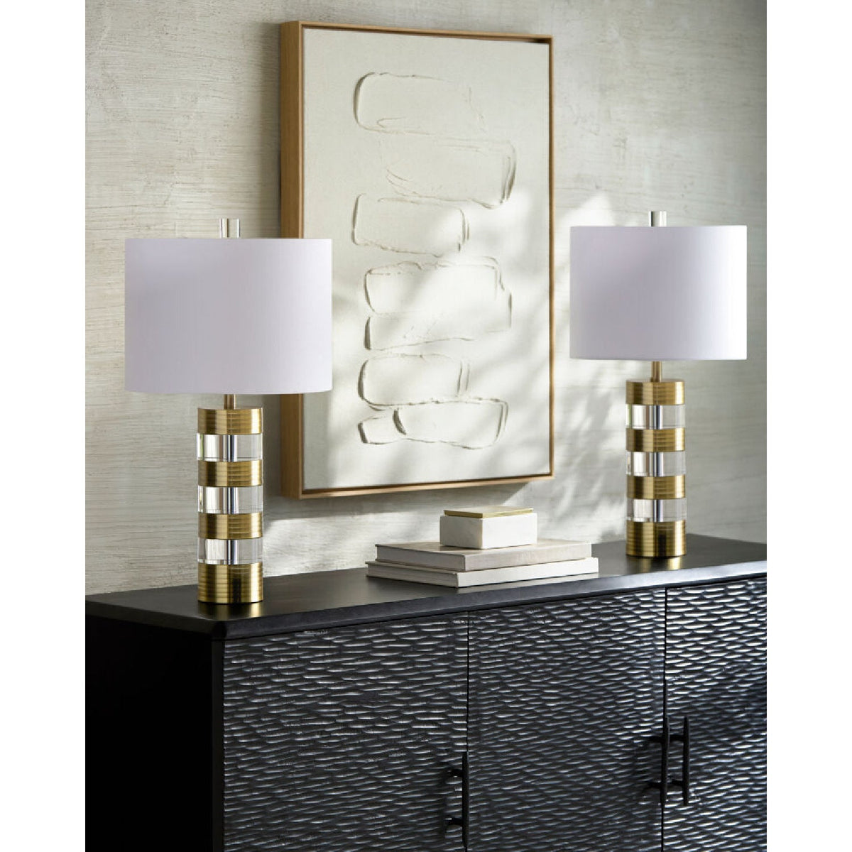 Modern European furniture - Translucent Crystal Accent Table Lamps (2) - www.oroa.com