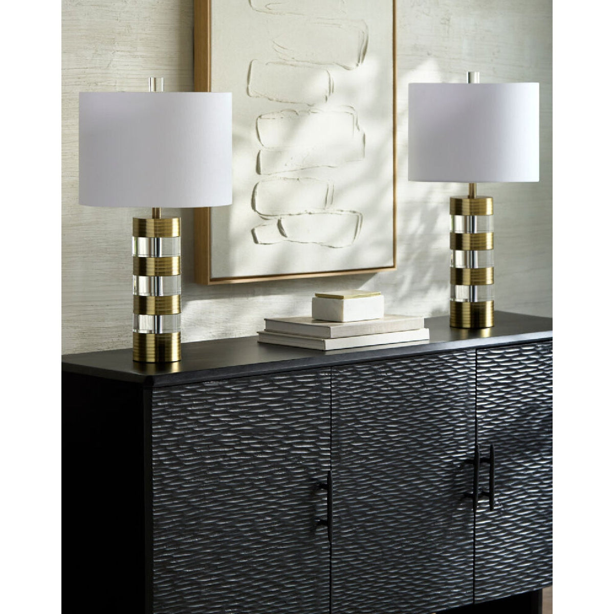 Modern European furniture - Translucent Crystal Accent Table Lamps (2) - www.oroa.com