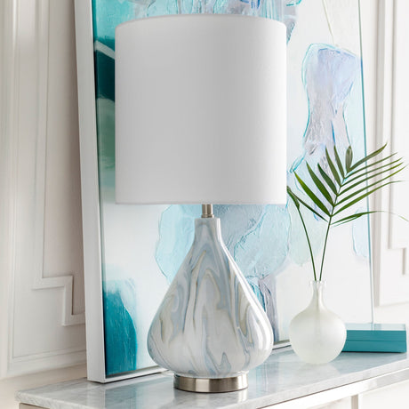 Modern European furniture - Blue Swirl Ceramic Table Lamp - www.oroa.com