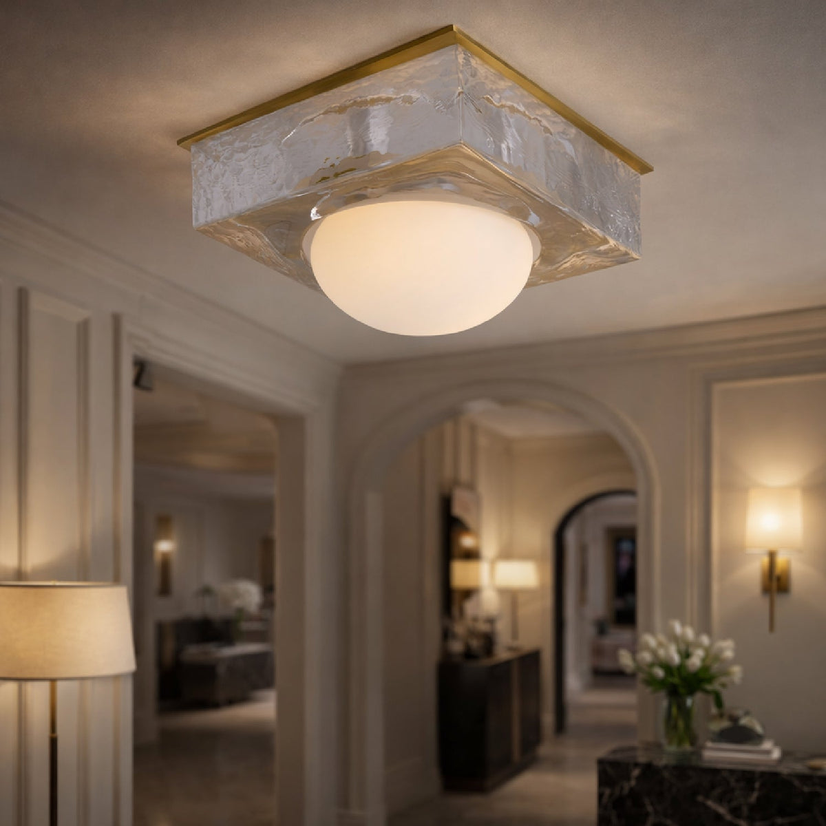 Modern European furniture - White Glass Wall Lamp - www.oroa.com