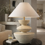 Modern European furniture - White Tiered Accent Table Lamp - www.oroa.com