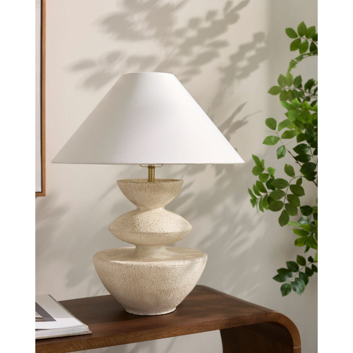 Modern European furniture - White Tiered Accent Table Lamp - www.oroa.com