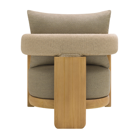 Modern European furniture - Cushioned Teak Outdoor Accent Chair - www.oroa.com