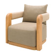 Modern European furniture - Cushioned Teak Outdoor Swivel Chair - www.oroa.com