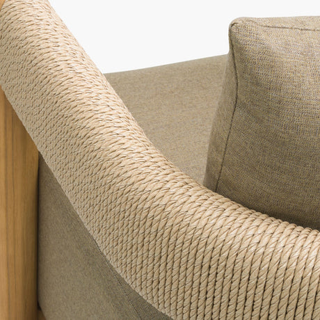 Modern European furniture - Cushioned Teak Outdoor Swivel Chair - www.oroa.com