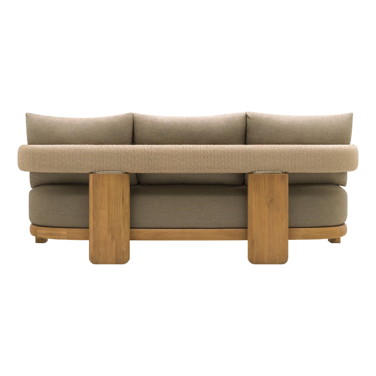 Modern European furniture - Cushioned Teak Outdoor Sofa - www.oroa.com