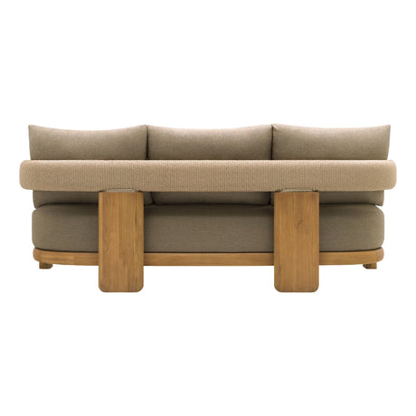 Modern European furniture - Cushioned Teak Outdoor Sofa - www.oroa.com