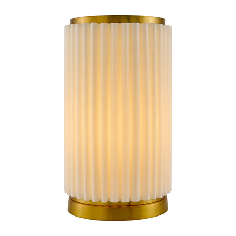 Modern European furniture - White Fluted Linen Table Lamp - www.oroa.com