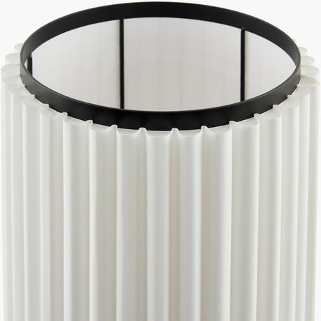 Modern European furniture - White Fluted Linen Table Lamp - www.oroa.com