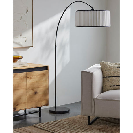 Modern European furniture - White Fluted Linen Floor Lamp - www.oroa.com