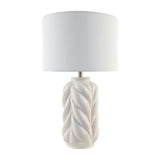 Modern European furniture - White Carved Ceramic Table Lamp - www.oroa.com