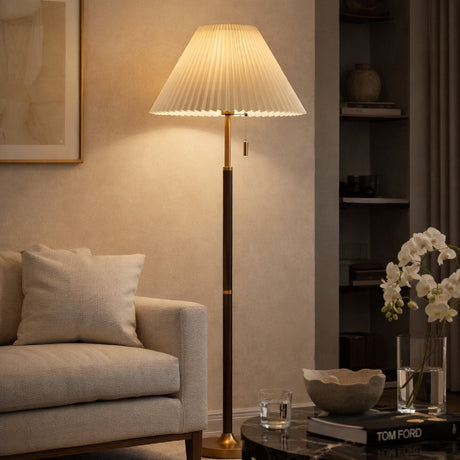 Modern European furniture - Pleated White Linen Floor Lamp - www.oroa.com