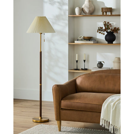 Modern European furniture - Pleated White Linen Floor Lamp - www.oroa.com
