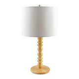 Modern European furniture - Wood Veneer Linen Table Lamp - www.oroa.com