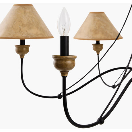 Modern European furniture - White Leather 6-Light Chandelier - www.oroa.com