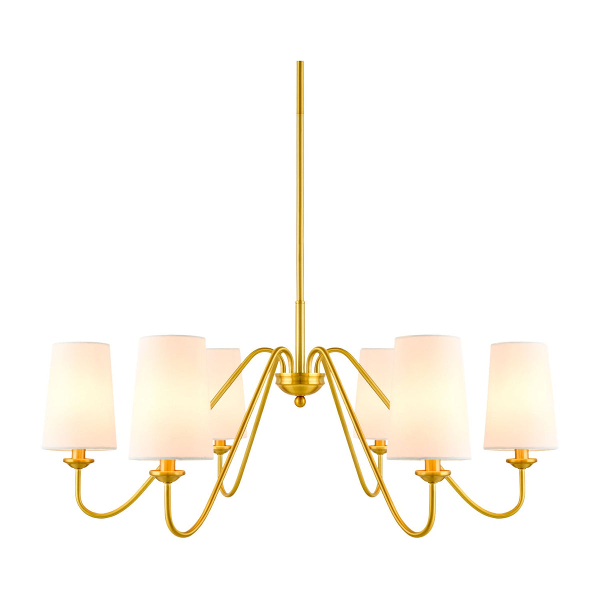 Modern European furniture - 6-Light White Linen Chandelier - www.oroa.com