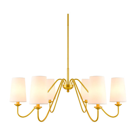 Modern European furniture - 6-Light White Linen Chandelier - www.oroa.com