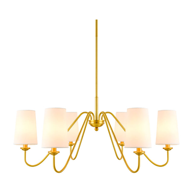 Modern European furniture - 6-Light White Linen Chandelier - www.oroa.com