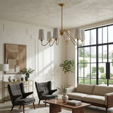 Modern European furniture - 6-Light White Linen Chandelier - www.oroa.com