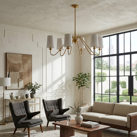Modern European furniture - 6-Light White Linen Chandelier - www.oroa.com