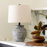 Modern European furniture - Antique Gray Ceramic Table Lamp - www.oroa.com