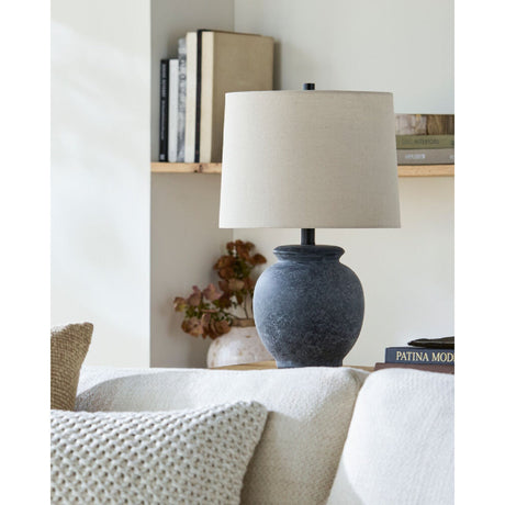 Modern European furniture - Antique Gray Ceramic Table Lamp - www.oroa.com